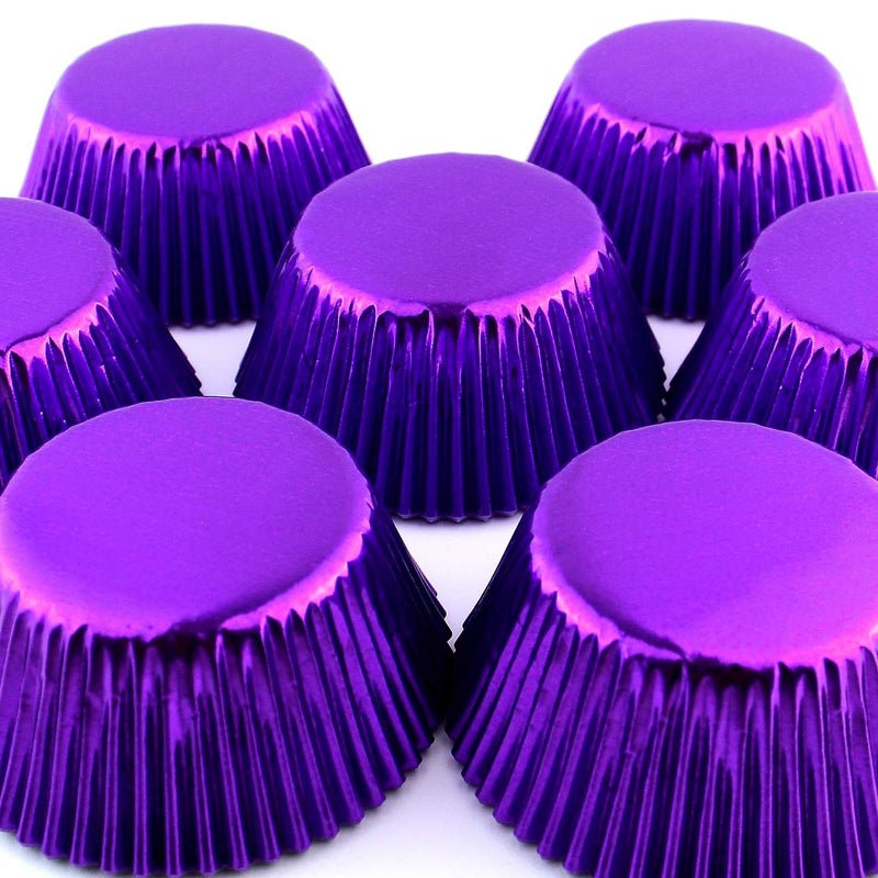 Eoonfirst Dark Purple Foil Cupcake Case Liners Valentine's Day Baking Muffin Paper Cups 200 Pcs - Image 2